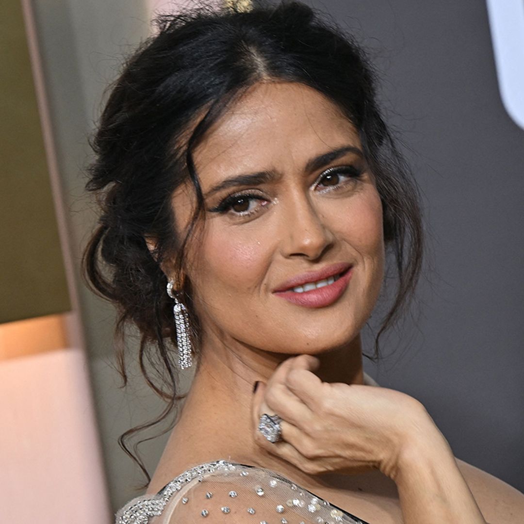 Salma Hayek is a total glitterbomb in corseted Gucci gown at Golden Globes