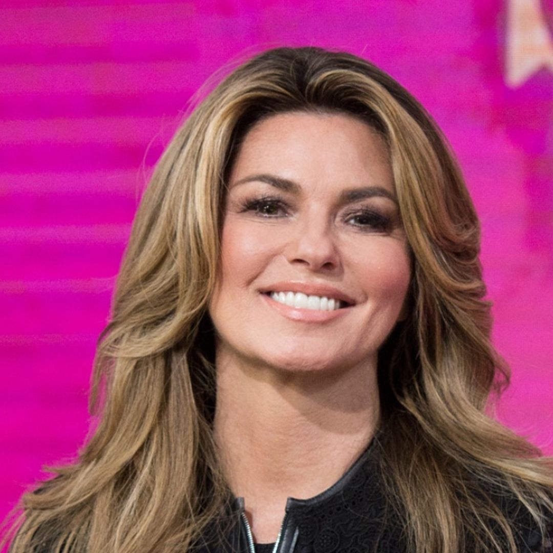 Shania Twain poses in incredible black outfit as she rallies fan support ahead of CMT Awards
