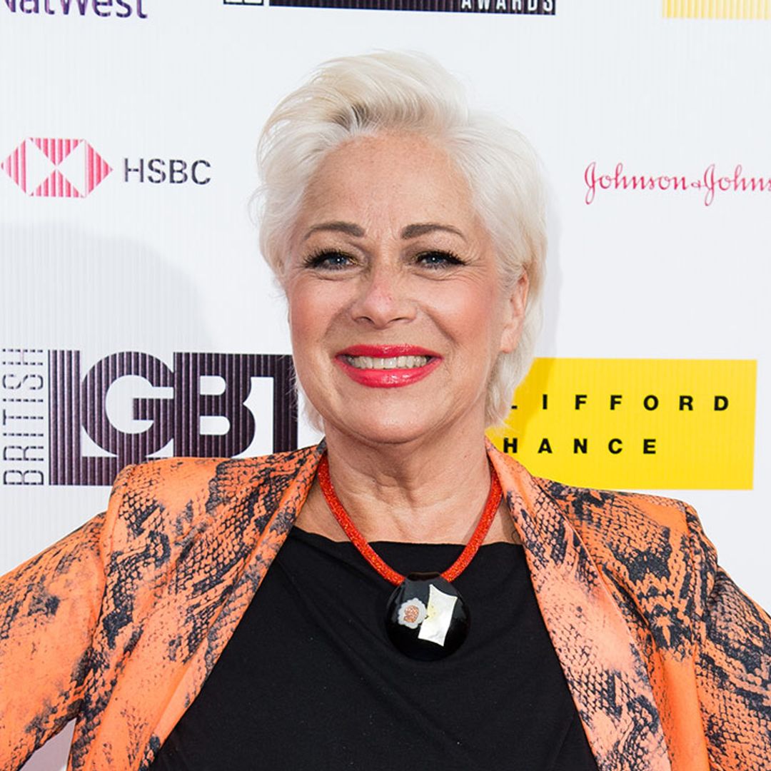 Denise Welch looks stunning in beautiful sequined gown with close friend