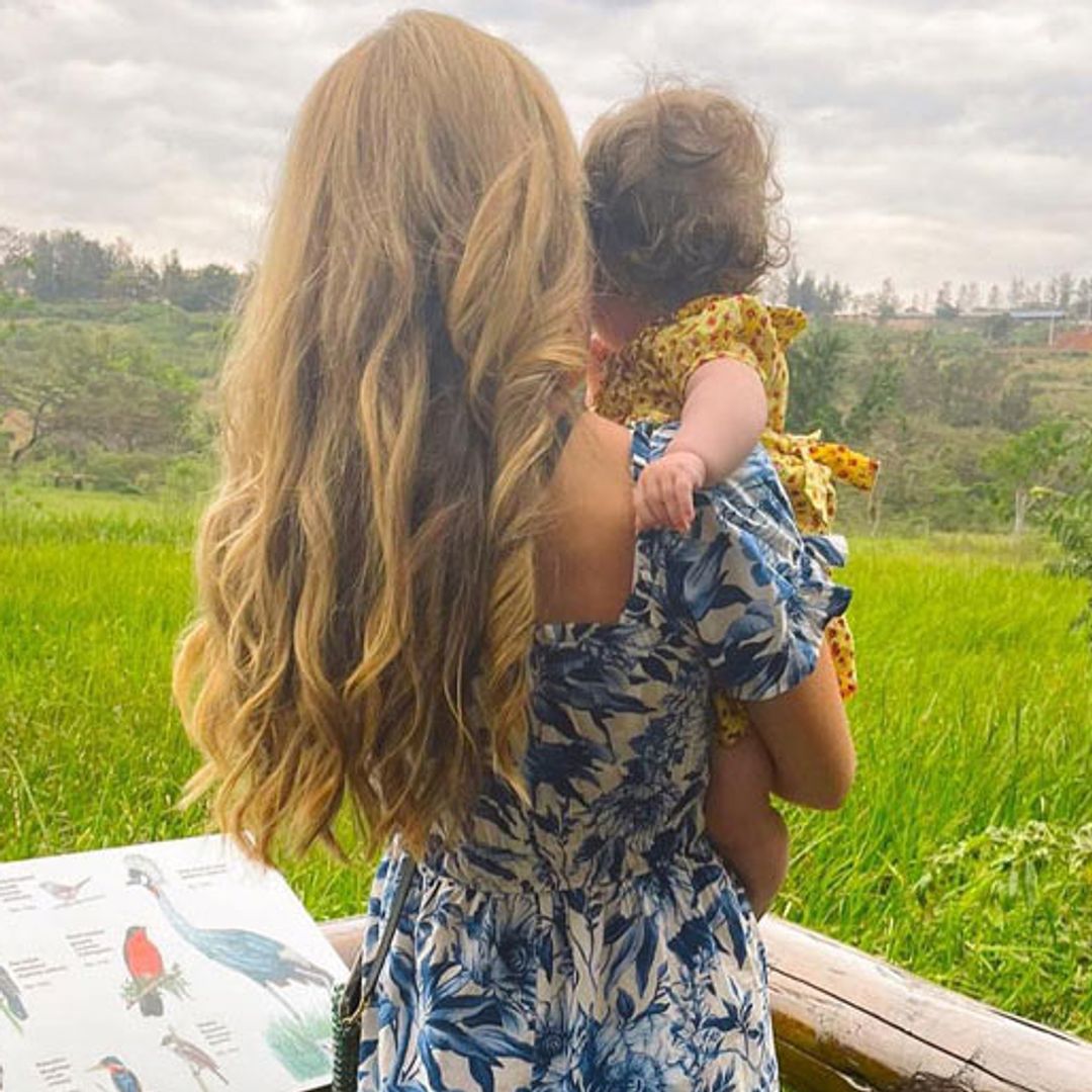 Carrie Johnson's daughter Romy's vibrant blonde locks take centre stage in sweet countryside photo