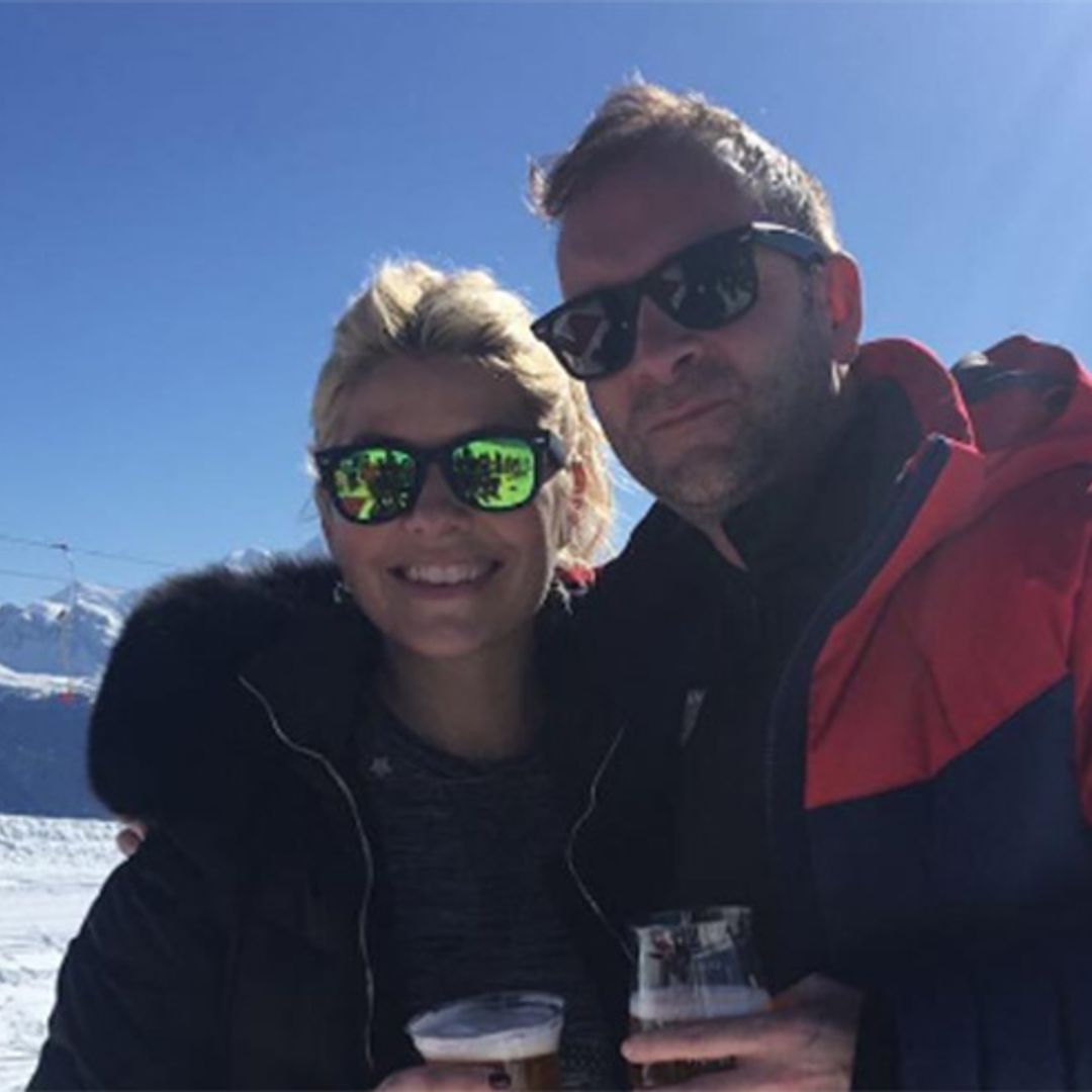 Holly Willoughby and husband Dan indulge in some serious après-ski!