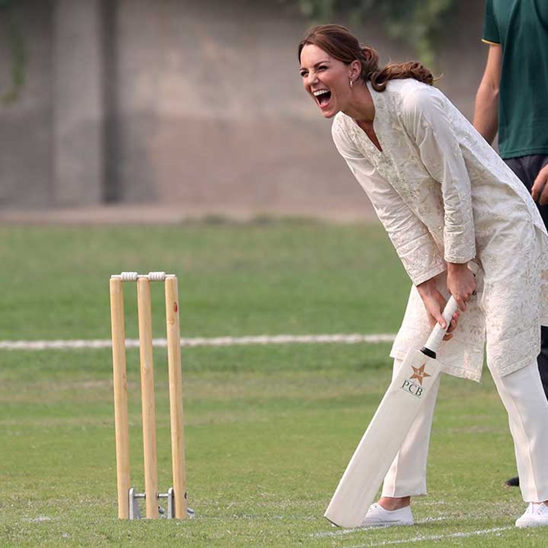 Kate Middleton and Prince William play cricket and visit mosque in Lahore on royal tour - best photos