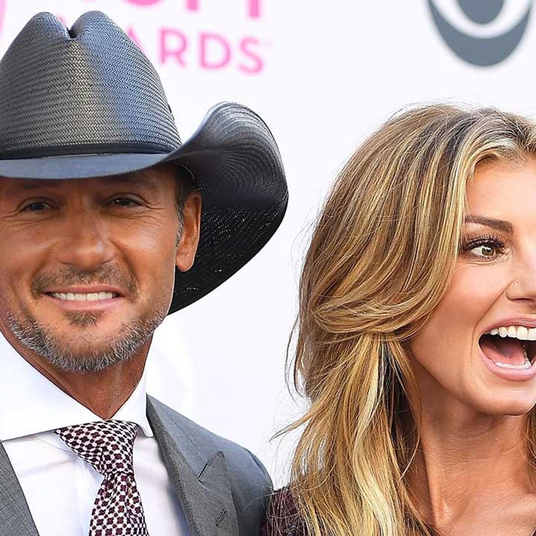 Faith Hill and Tim McGraw twin in stylish black outfits for gorgeous new photo