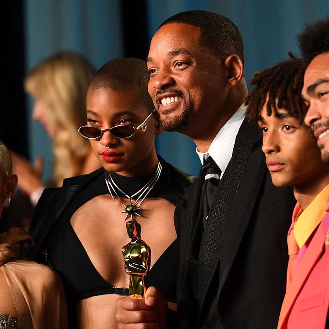Will Smith is all smiles as he is supported by Jada Pinkett Smith and his kids at Oscars afterparty