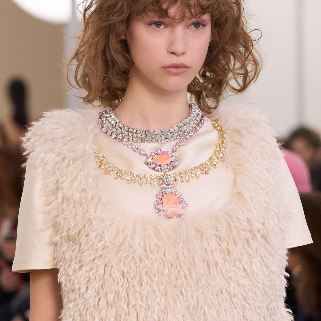 Pastel coloured sparkling necklaces at Giambattista Valli AW24