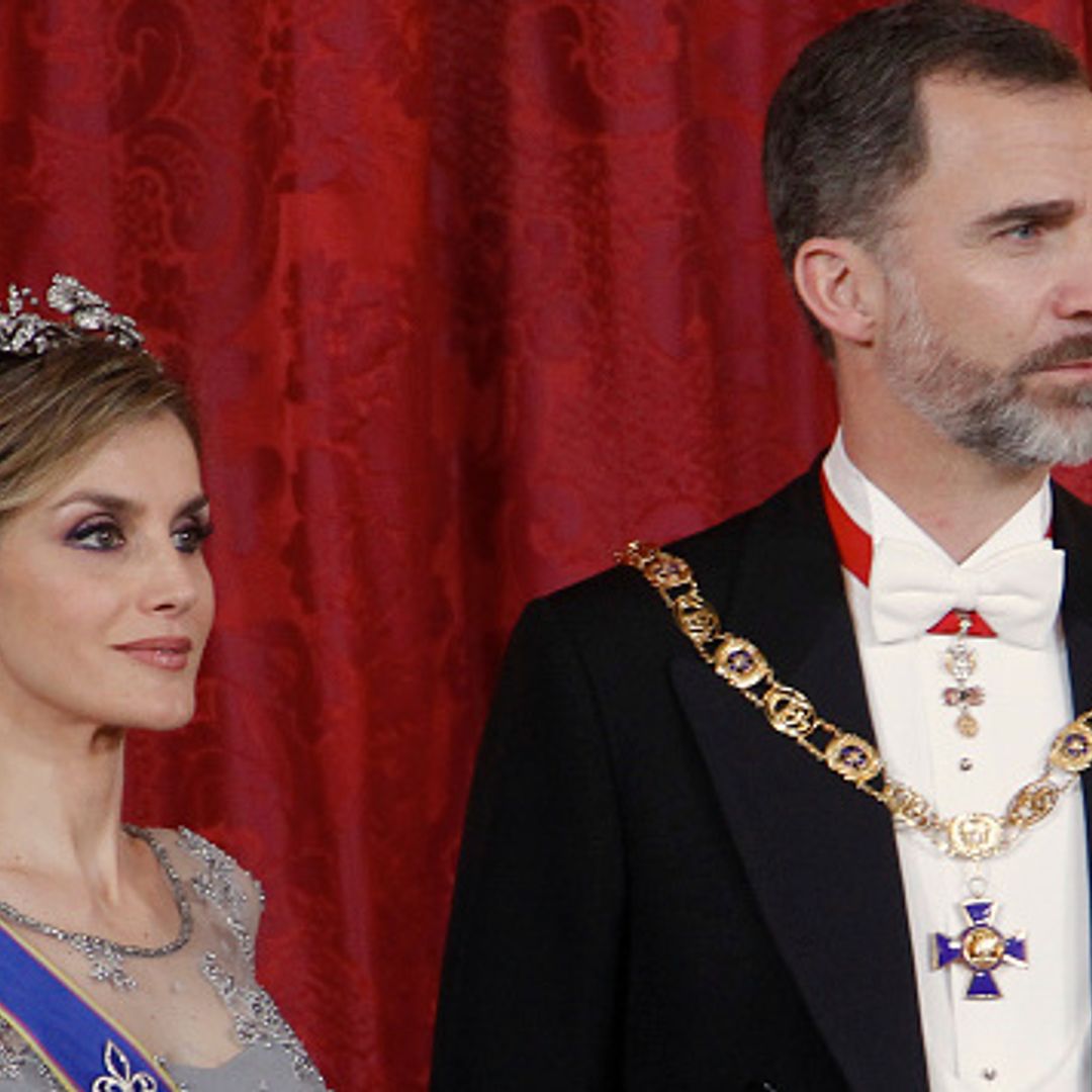 Queen Letizia recycles dazzling gown and tiara for Palace gala