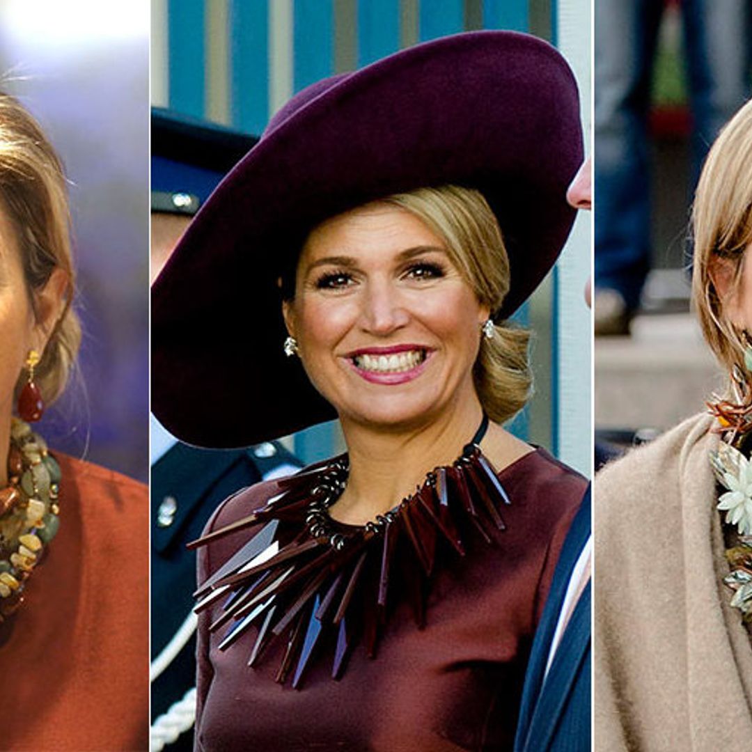Queen Maxima of the Netherlands' best statement necklaces