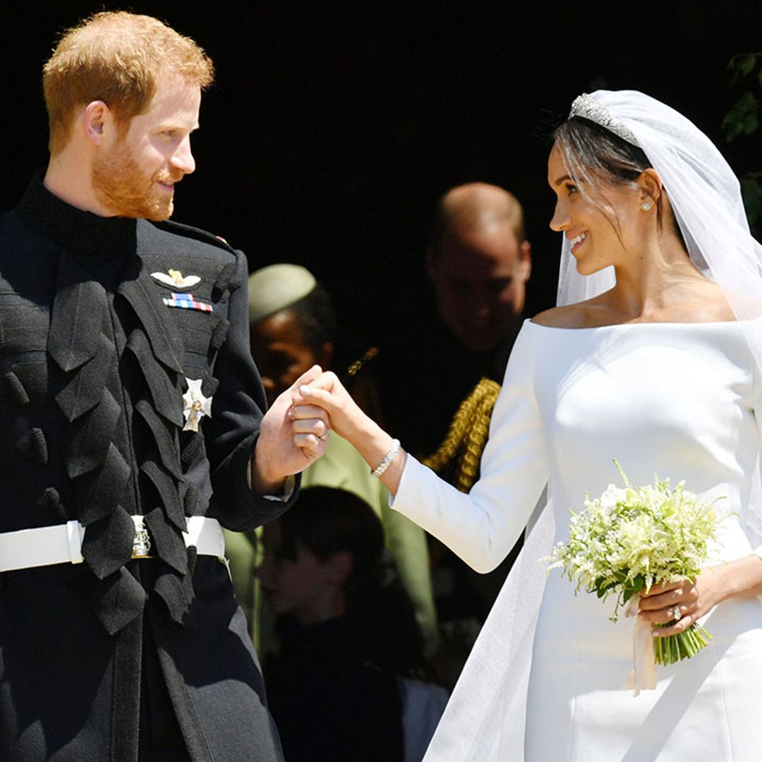 Prince Harry and Meghan Markle share never-seen-before wedding photo to mark engagement anniversary