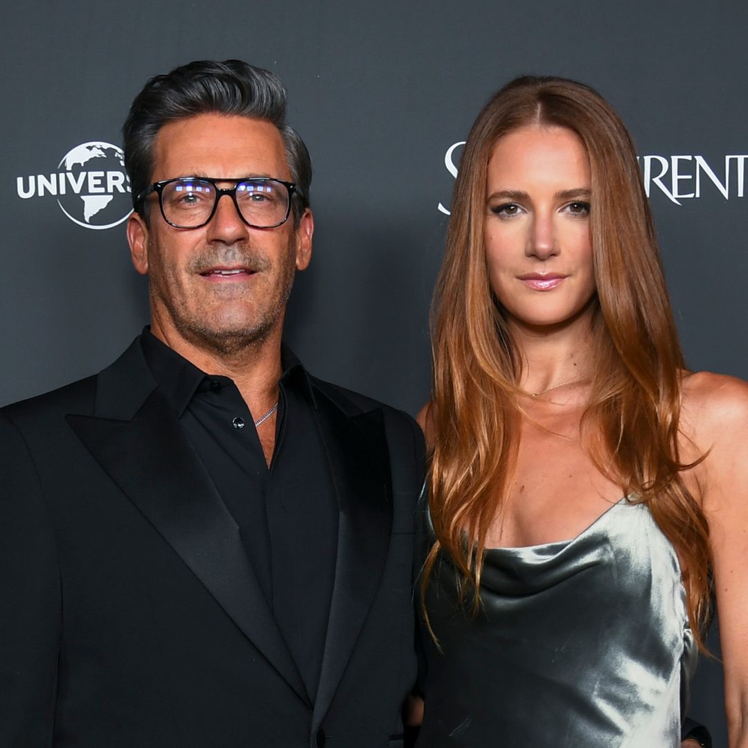 Jon Hamm's statuesque wife towers over her husband in stunning new appearance
