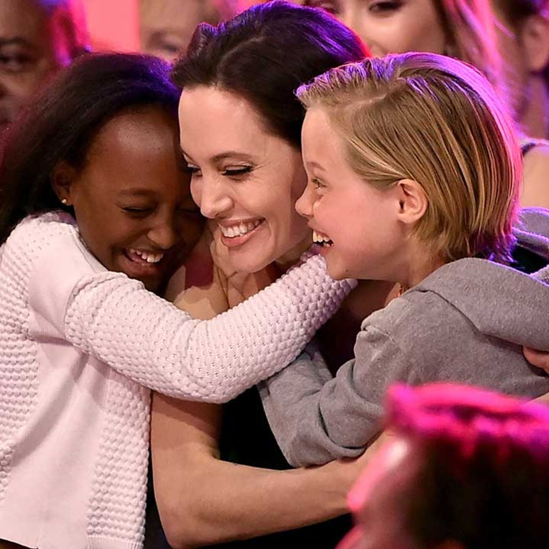 Angelina Jolie makes rare public appearance with daughters Zahara and Vivienne