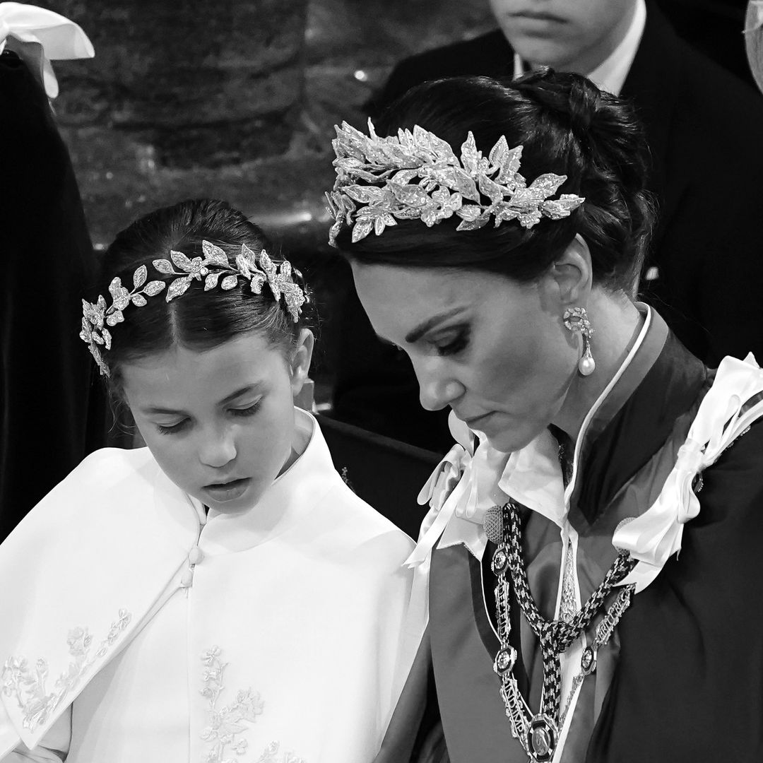 Princess Charlotte is Princess Kate's twin in glittering headdress and angelic dress
