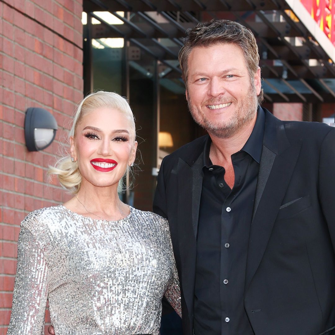 Gwen Stefani's sons tower over stepdad Blake Shelton in un-missable family Christmas photo