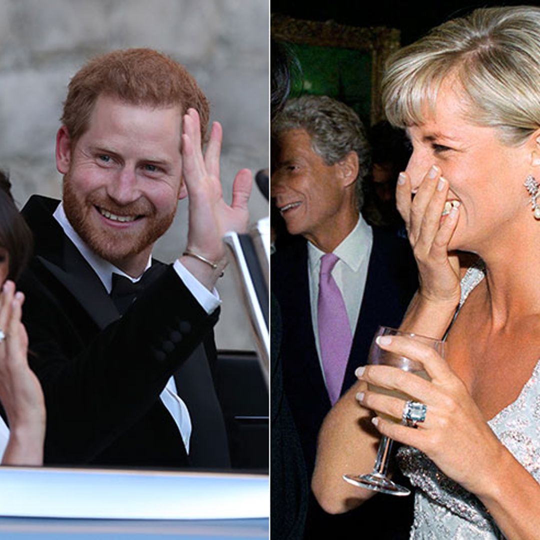 Meghan Markle wears Princess Diana's aquamarine ring to evening wedding reception