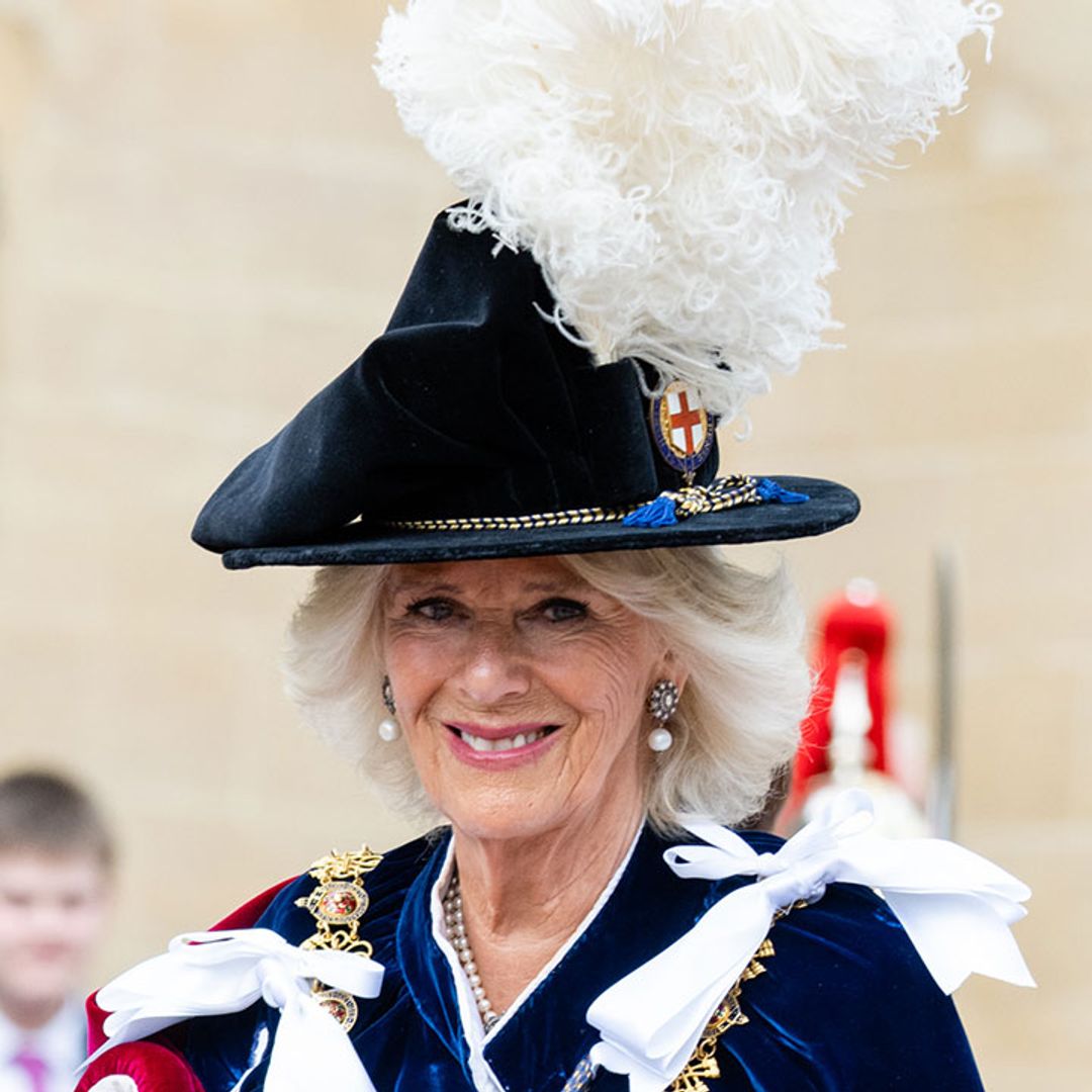 The Duchess of Cornwall supported by her children Tom Parker Bowles and Laura Lopes at Garter Day