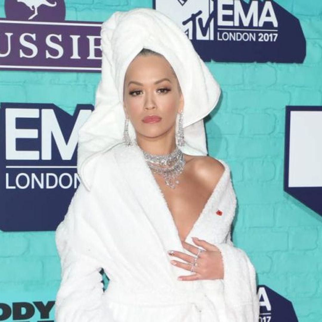 Rita Ora rocks up to 2017 MTV EMAs in bathrobe