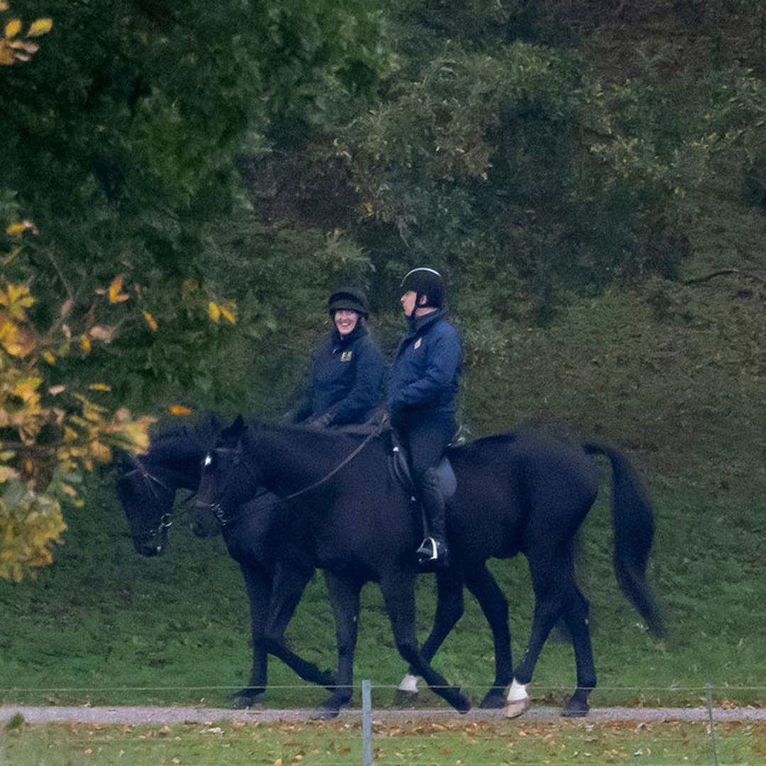 Prince Andrew pictured horse riding near the Queen's Windsor home
