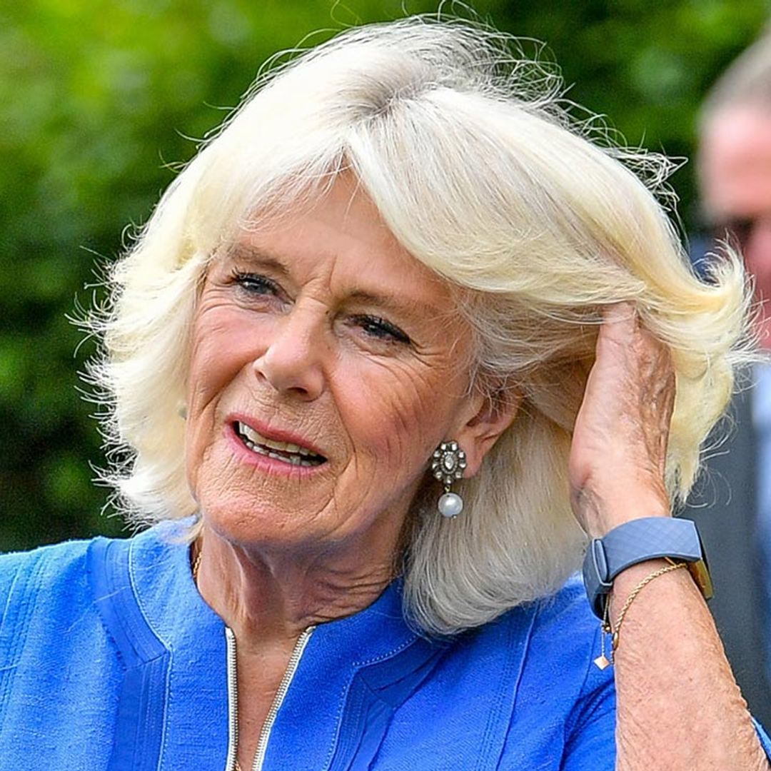 Duchess Camilla added a poignant love heart accessory to her latest outfit