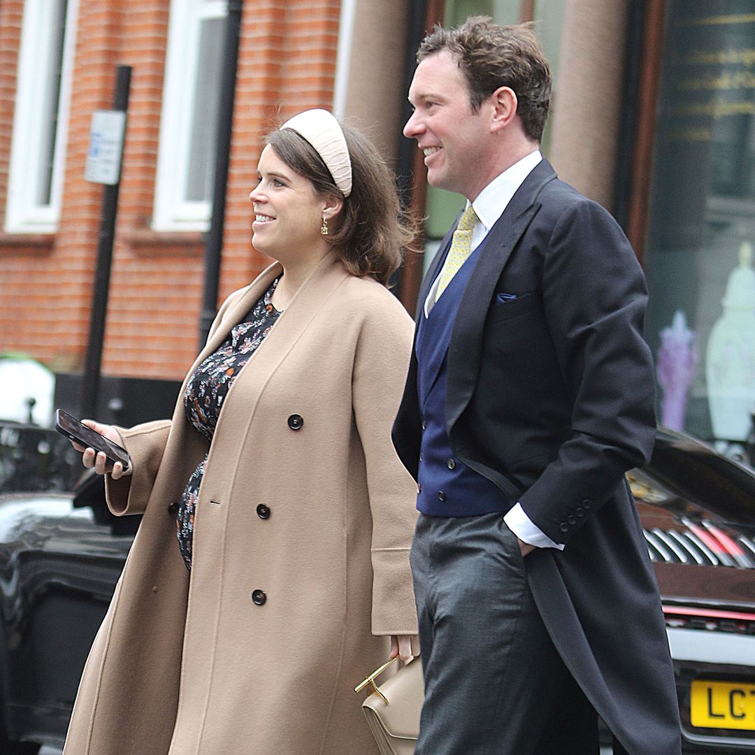 Princess Eugenie shows off blossoming baby bump as she attends wedding – exclusive photos