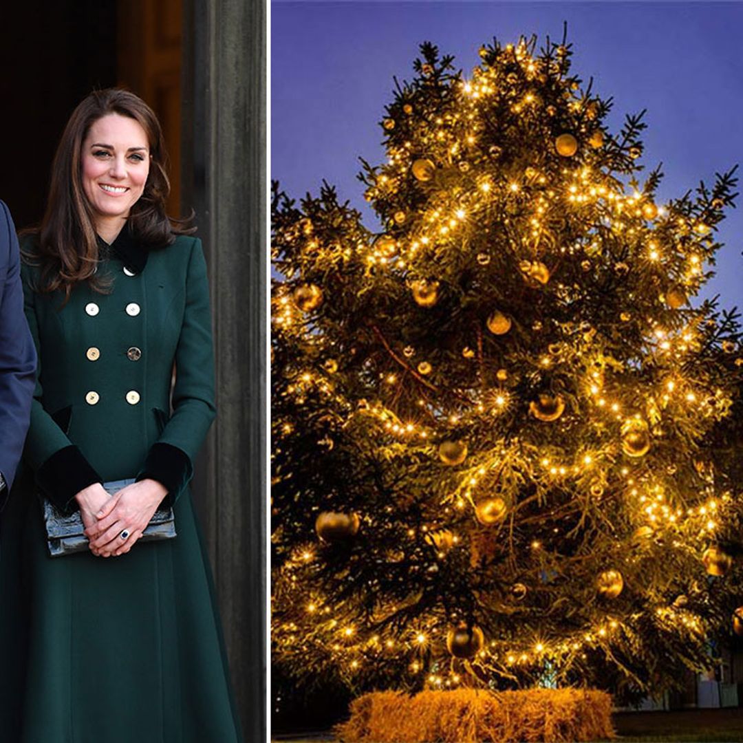Prince William and Kate Middleton's mammoth Christmas tree is twice the size of the Queen's