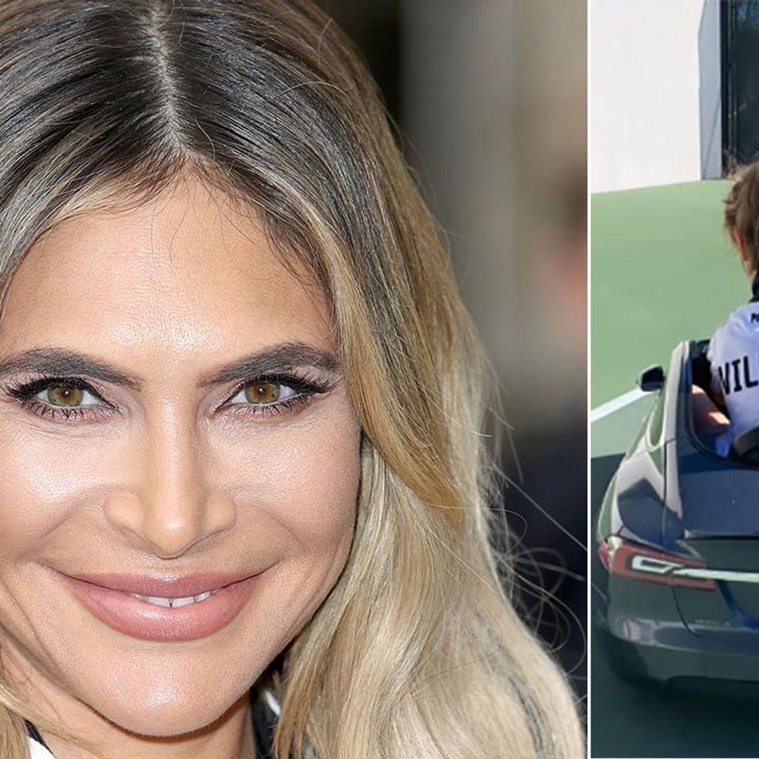 Ayda Field's son Charlie turns family's spacious tennis courts into car racetrack