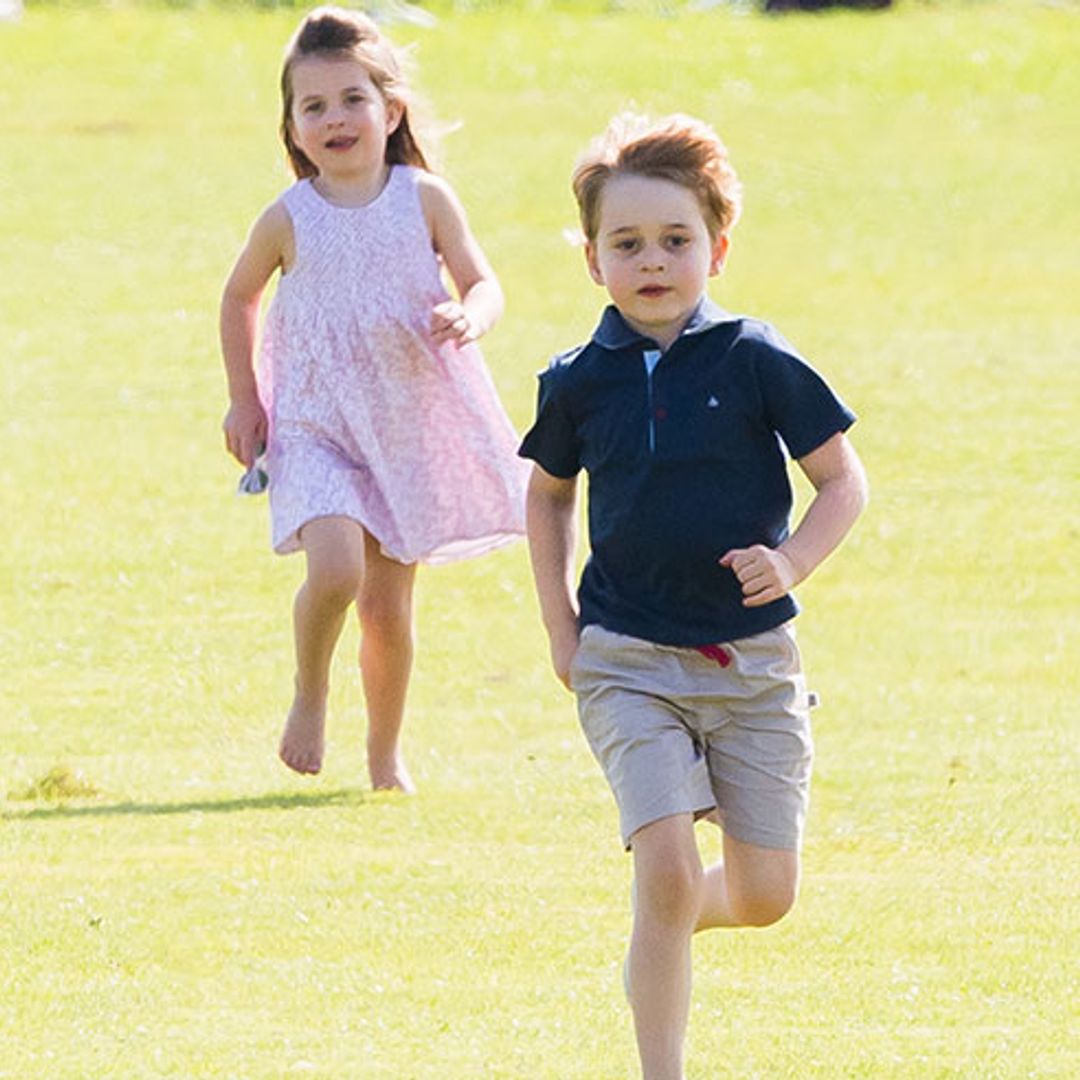 Kate Middleton dotes on George and Charlotte – who are reunited with cousin Savannah Phillips - during charity polo match