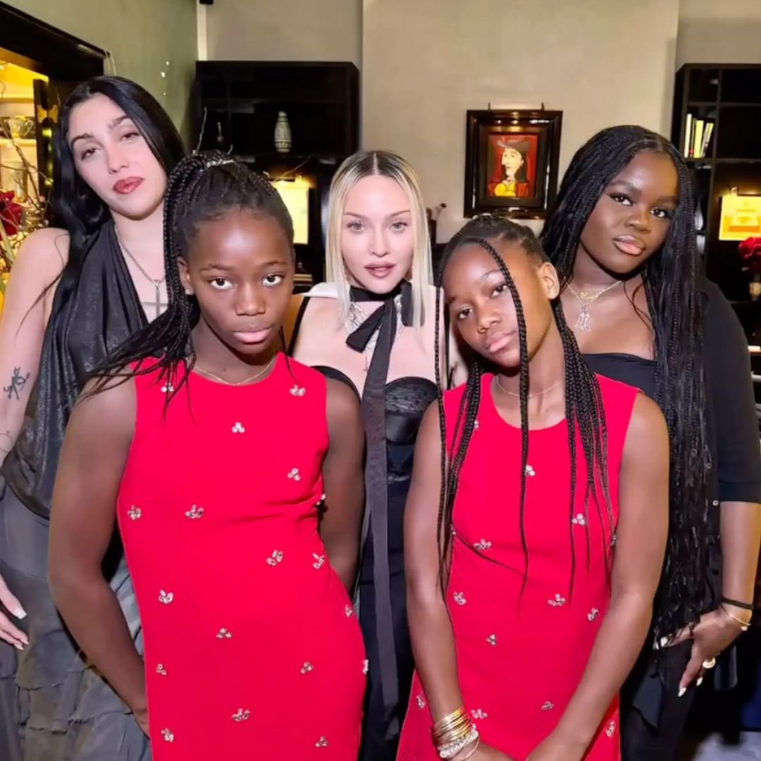 Madonna shares double celebration in rare festive photo with daughters and boyfriend Akeem Morris