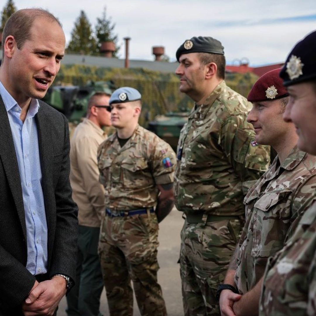 Prince William thanks British troops as he makes surprise visit to Poland
