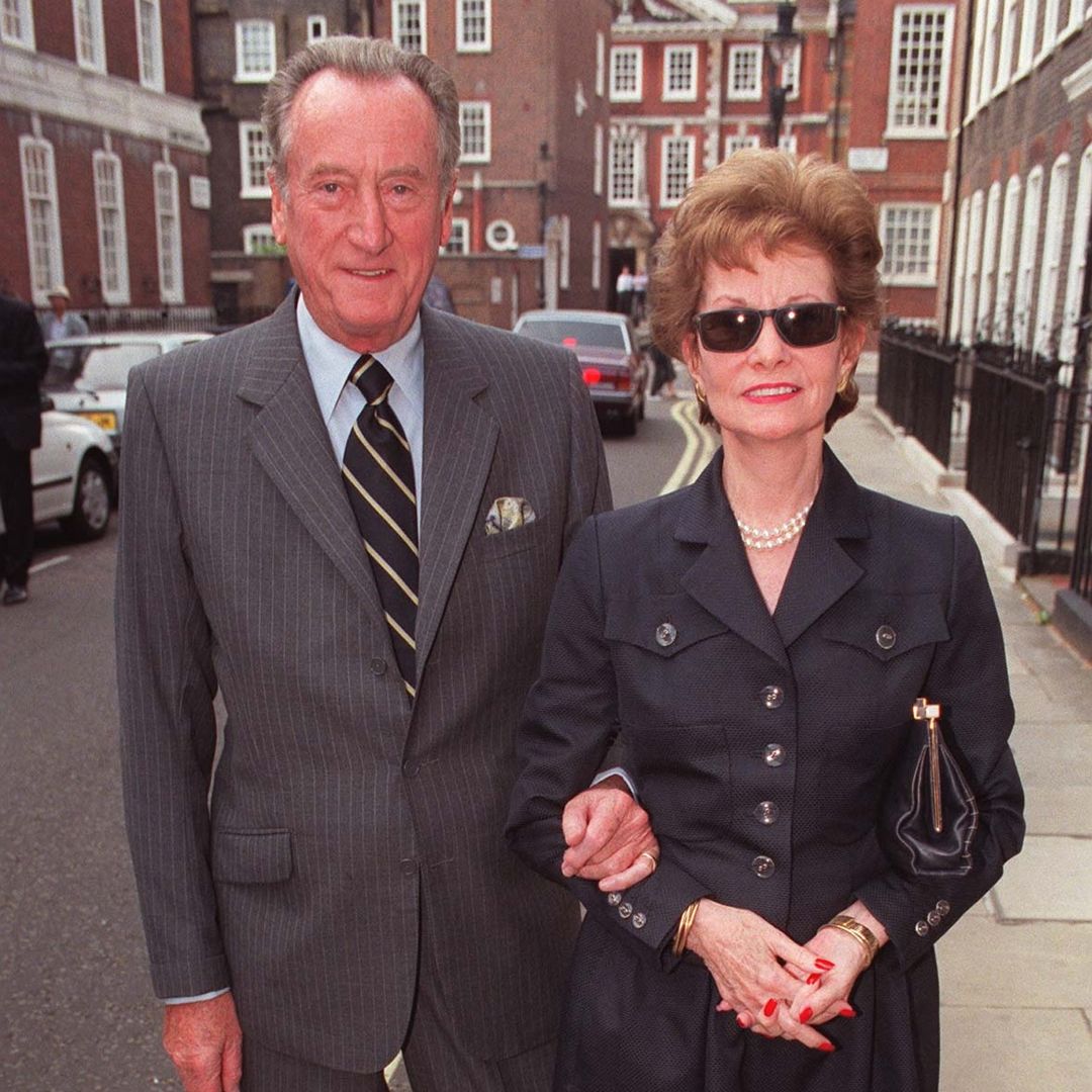 Lord Hanson and his wife, Geraldine, arriving at a party in central London this evening (Monday) for Conservative leadership candidate Kenneth Clarke. Tory MP's vote tomorrow in the first ballot to see who will take over the reigns of the party from John Major.