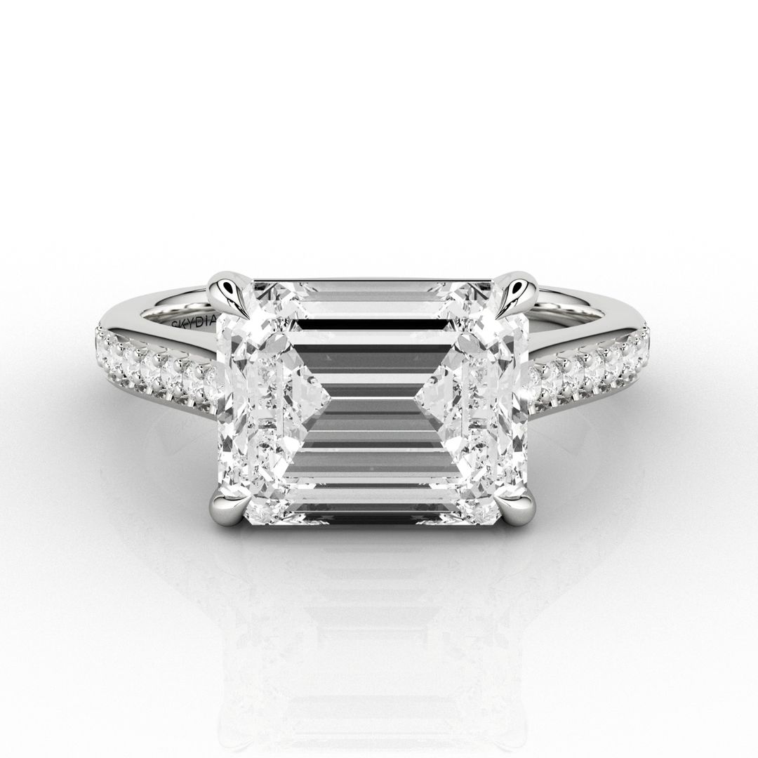 Glacier Emerald Cut 3.83cts Engagement Ring in Platinum