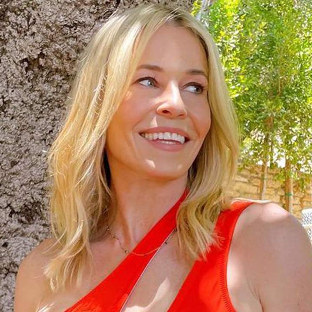 Chelsea Handler, 46, looks like a Baywatch star in bold red cut-out swimsuit