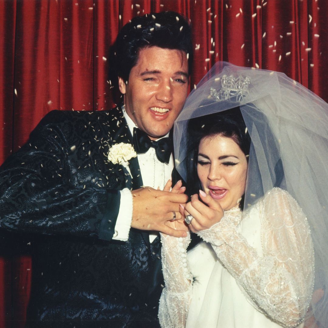 Elvis Presley's bride Priscilla's flowing gown at 8-minute wedding fuelled pregnancy rumours