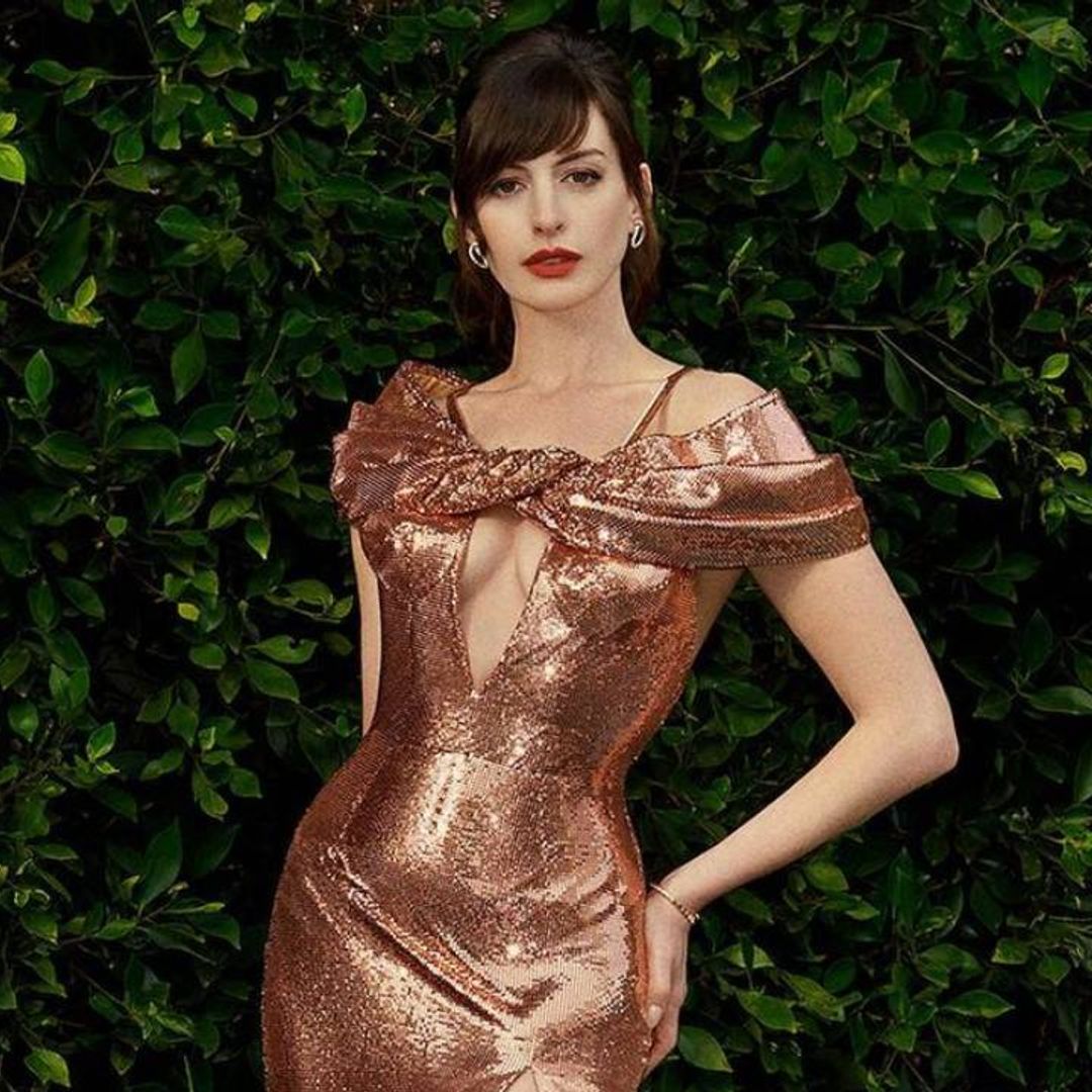 Anne Hathaway puts on glam backyard fashion show to celebrate new film