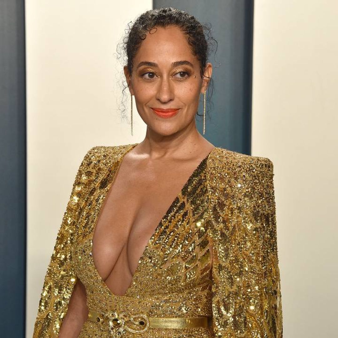 Tracee Ellis Ross wows in a strapless jumpsuit for an exciting announcement