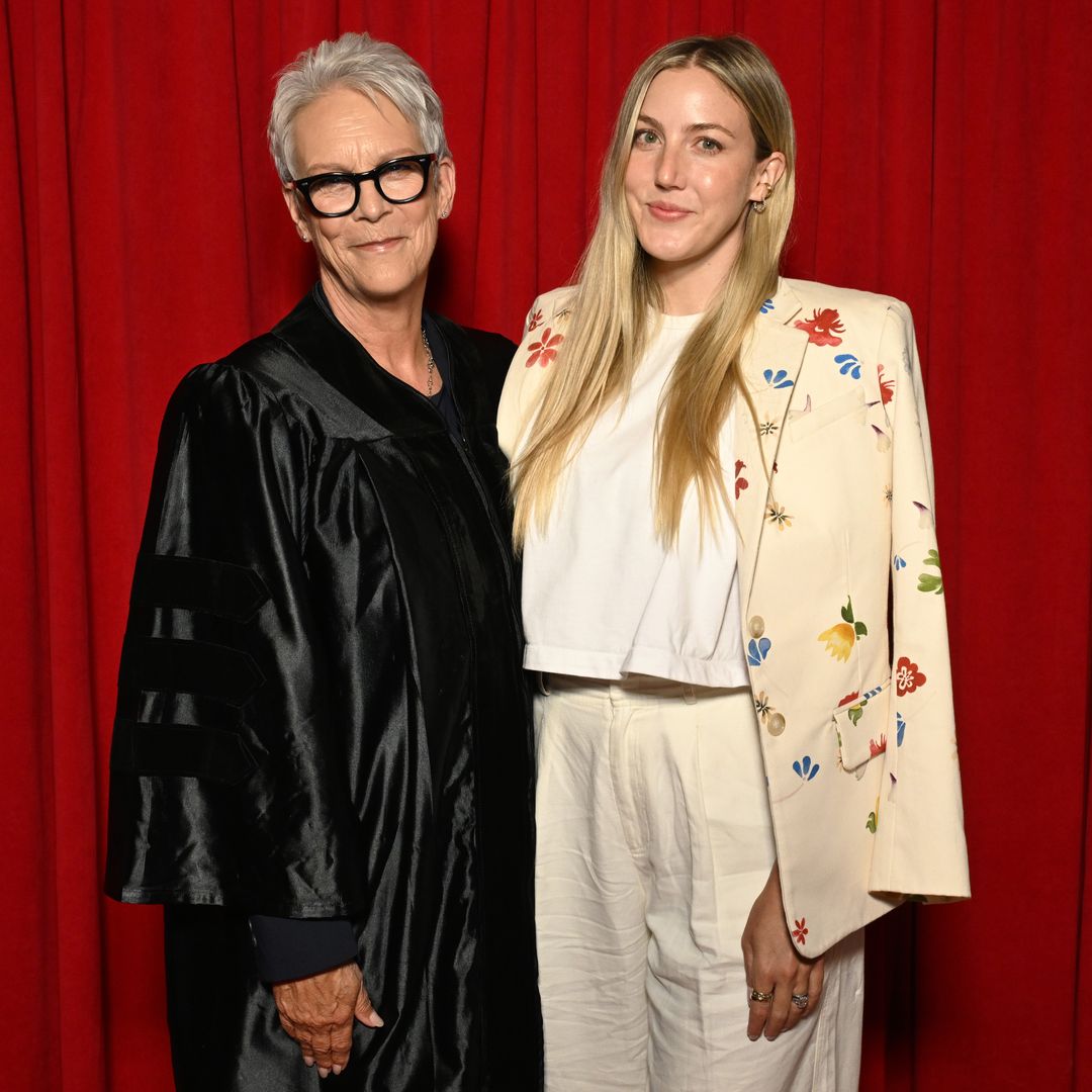 Jamie Lee Curtis and Annie Guest attend the AFI Commencement - Class of 2024 at TCL Chinese Theatre on August 10, 2024 in Hollywood, California