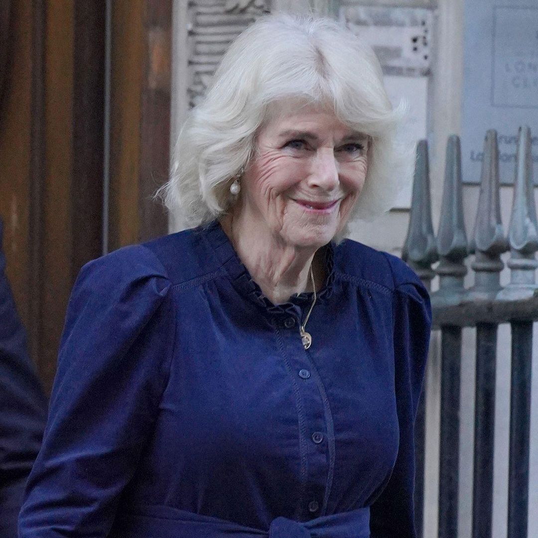 Queen Camilla is all smiles after visiting King Charles and Princess Kate in hospital