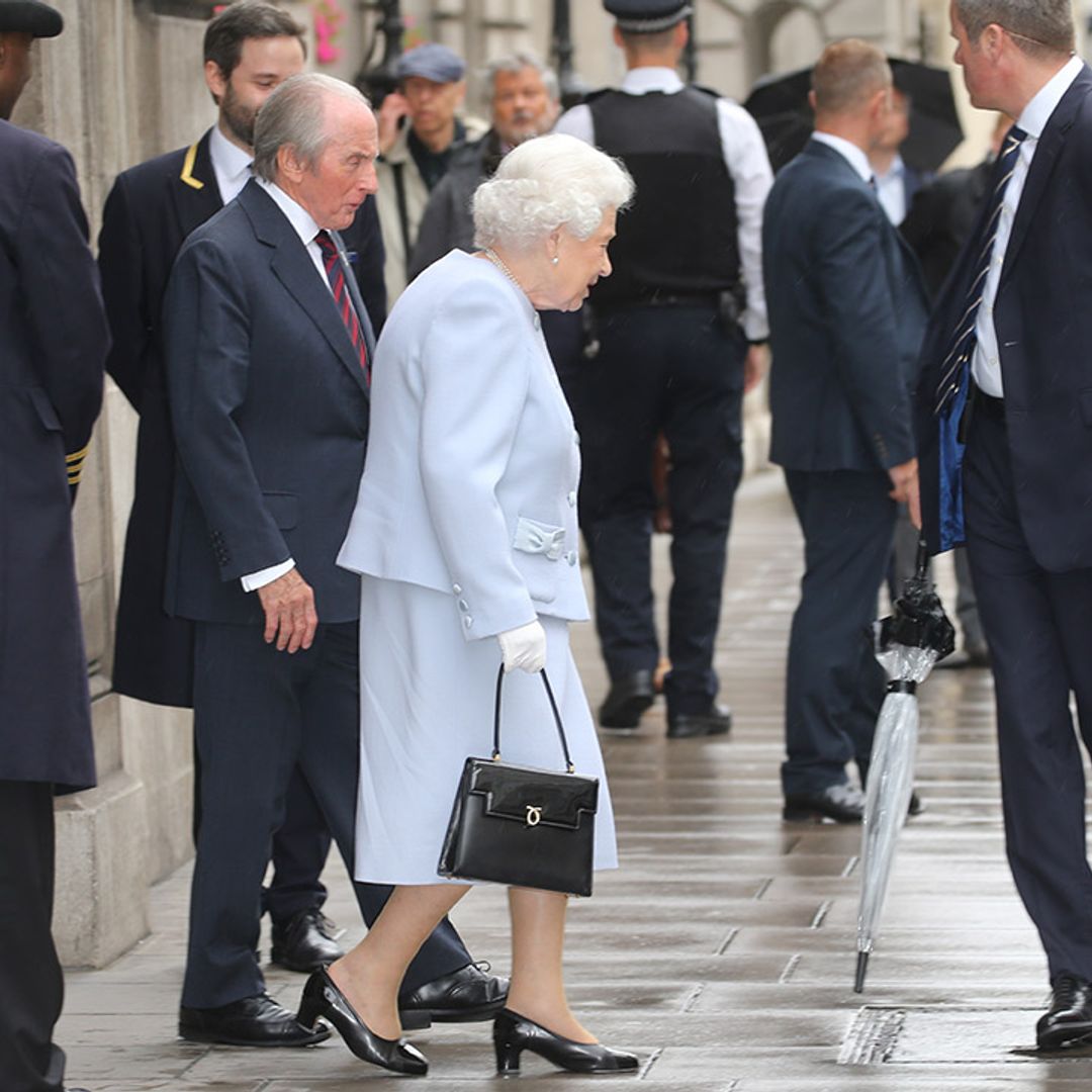 The Queen steps out for Sir Jackie Stewart's birthday lunch in rare outing