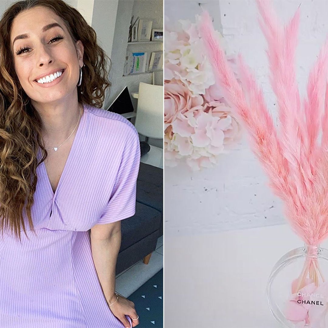 Stacey Solomon's pink pampas grass diffuser couldn't be easier to recreate on a budget