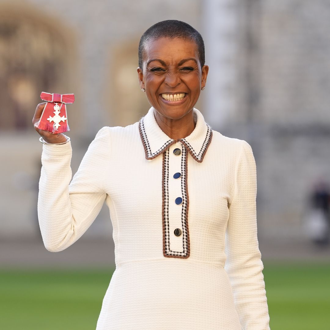Lady Danbury gets an MBE: see Adjoa Andoh's touching moment with Prince William at Windsor Castle – best photos