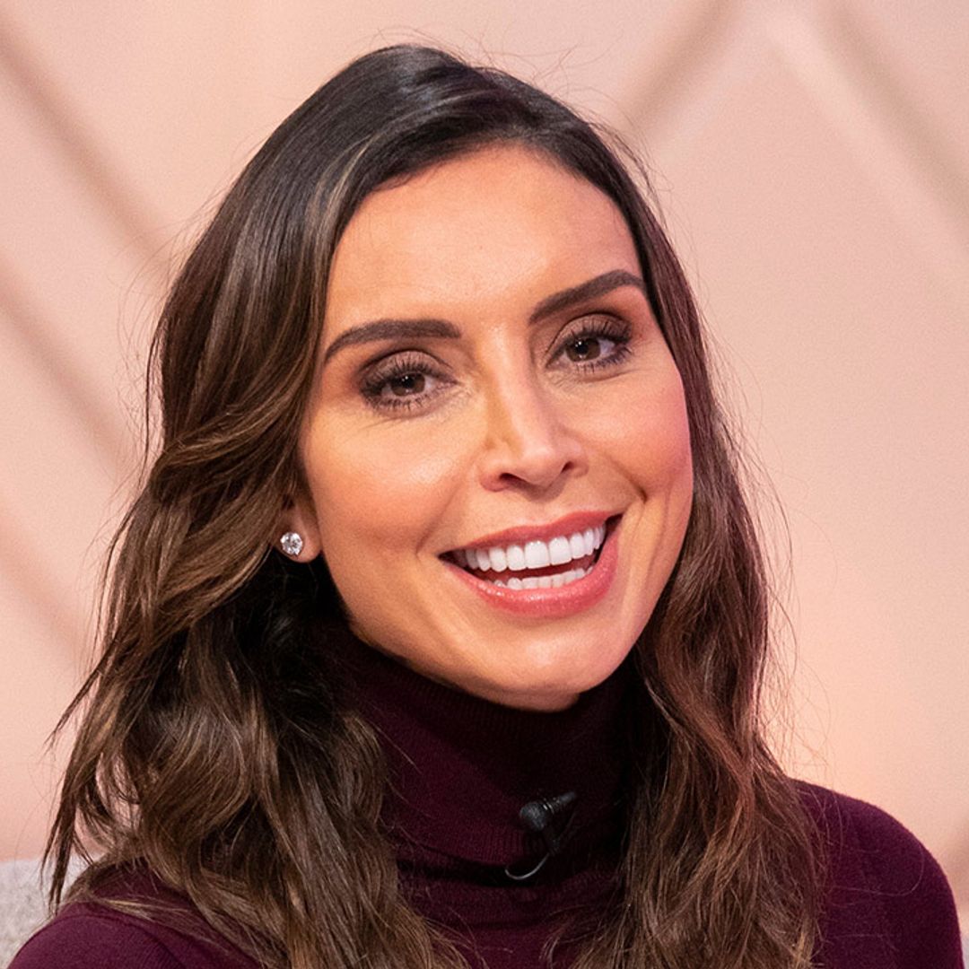 The Marks & Spencer burgundy roll neck Christine Lampard wore is perfect for autumn