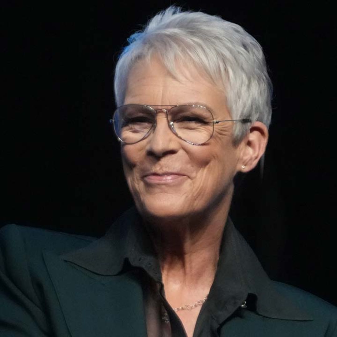 Jamie Lee Curtis looks impossibly glamorous in sheer mesh shirt and blazer