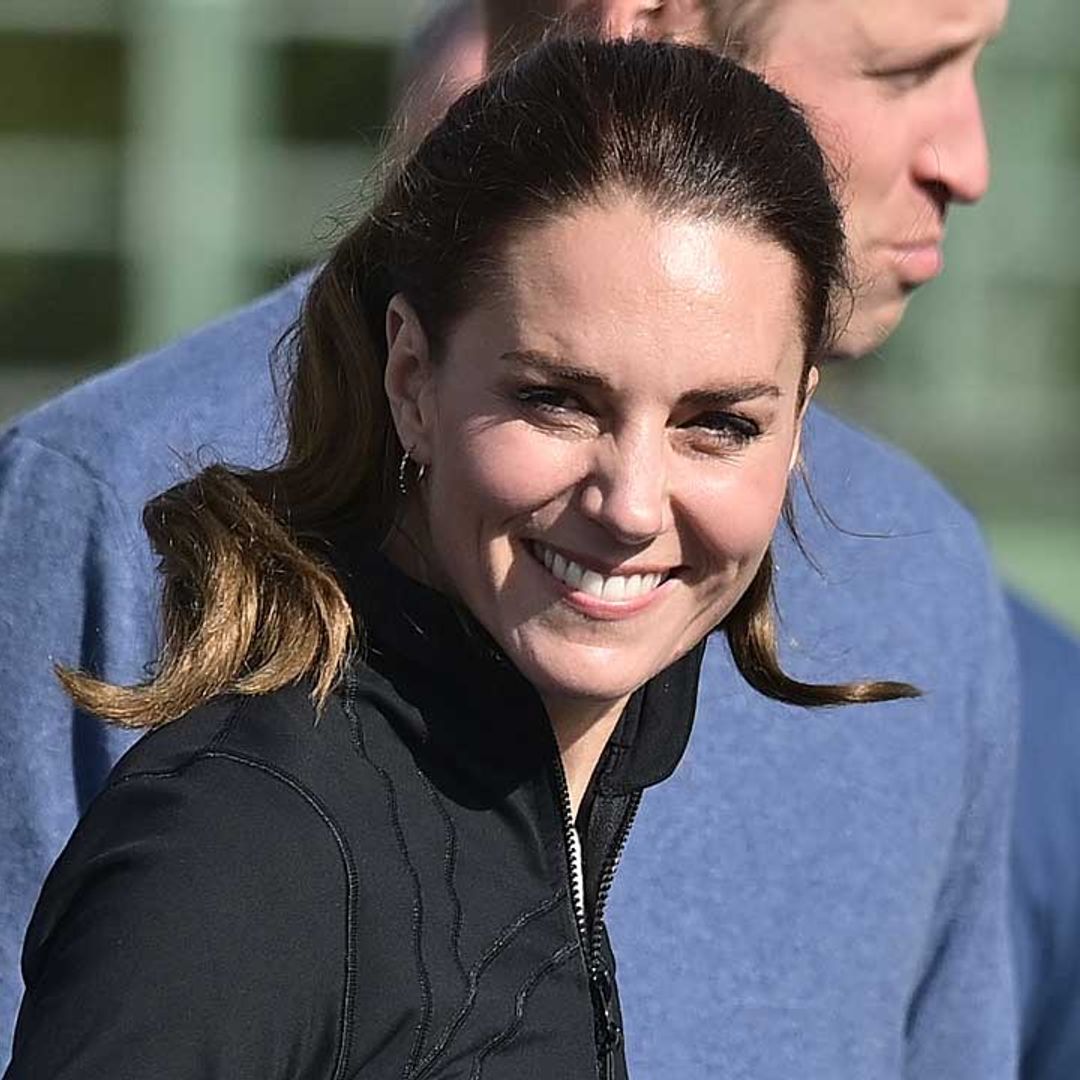 Sporty Kate Middleton changes into sleek activewear to play rugby in Northern Ireland