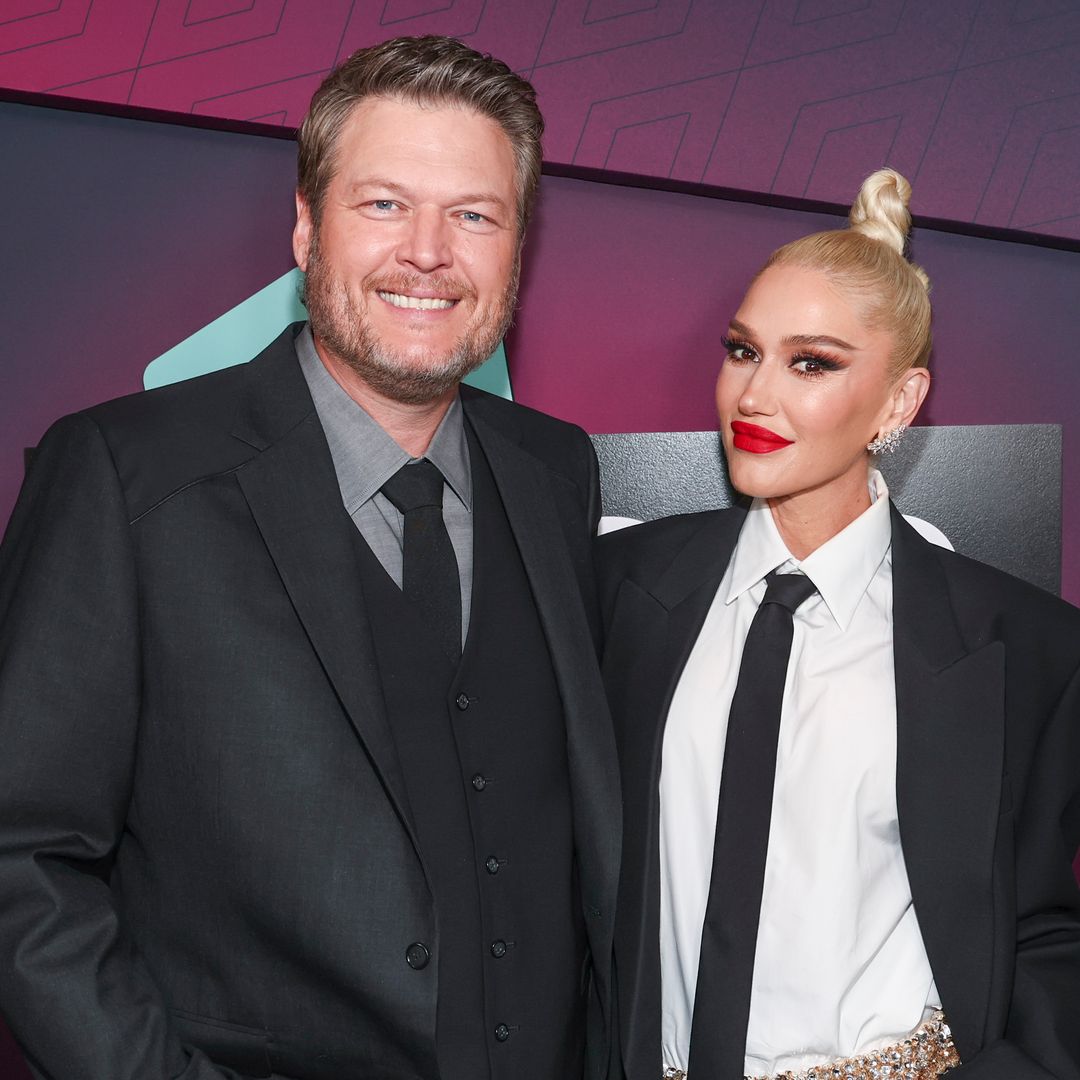 Gwen Stefani dons mini skirt and fishnet tights for CMT Awards date night with Blake Shelton
