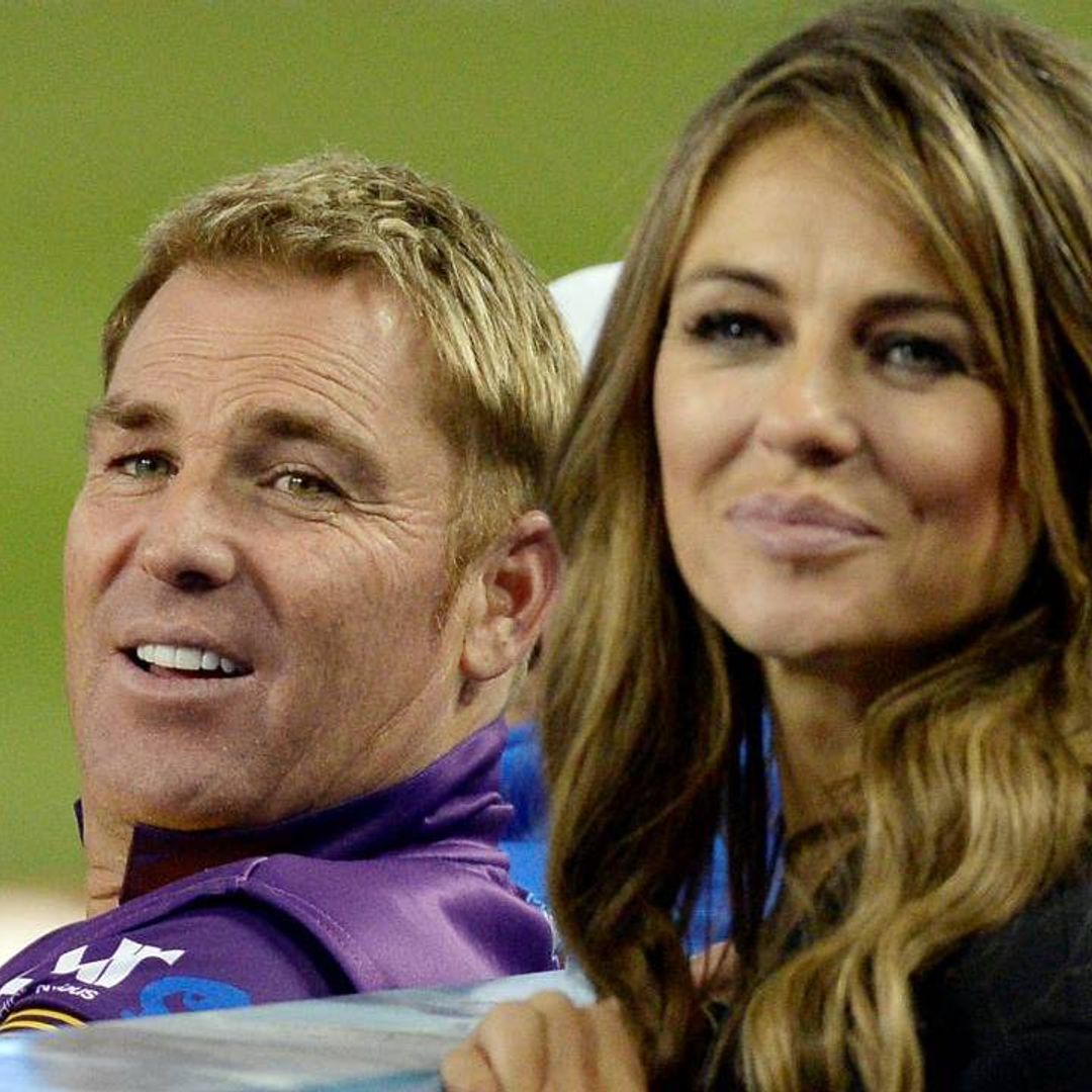 Elizabeth Hurley reacts as Shane Warne’s ex-wife is comforted by children in new photo