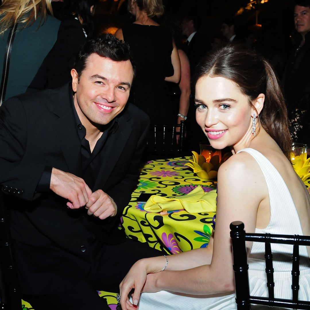Producer Seth MacFarlane and actress Emilia Clarke attend HBO's Official Emmy After Party at The Plaza at the Pacific Design Center on September 23, 2012 in Los Angeles, California.