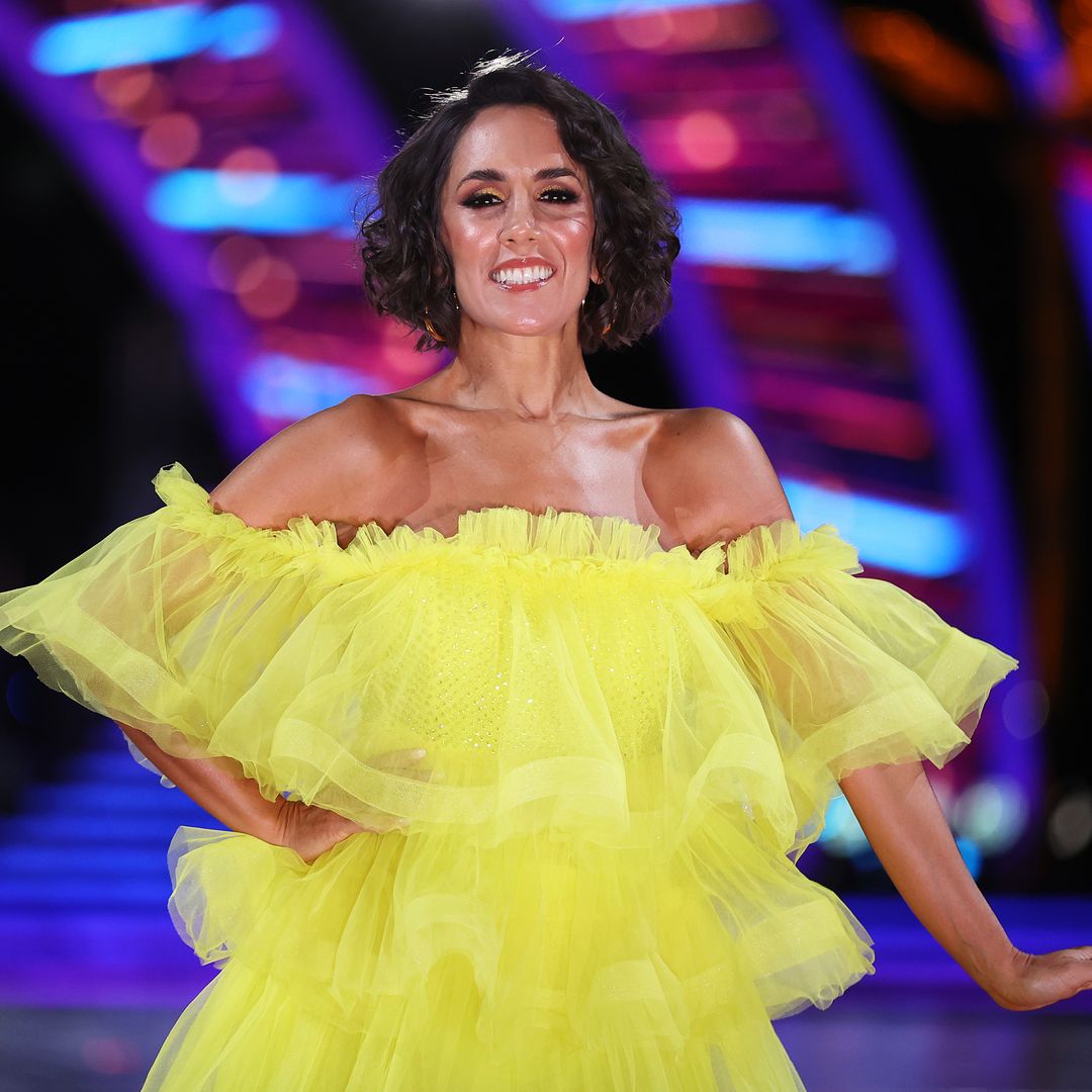 Janette Manrara dazzles in daring gold dress for TV exciting appearance ahead of due date