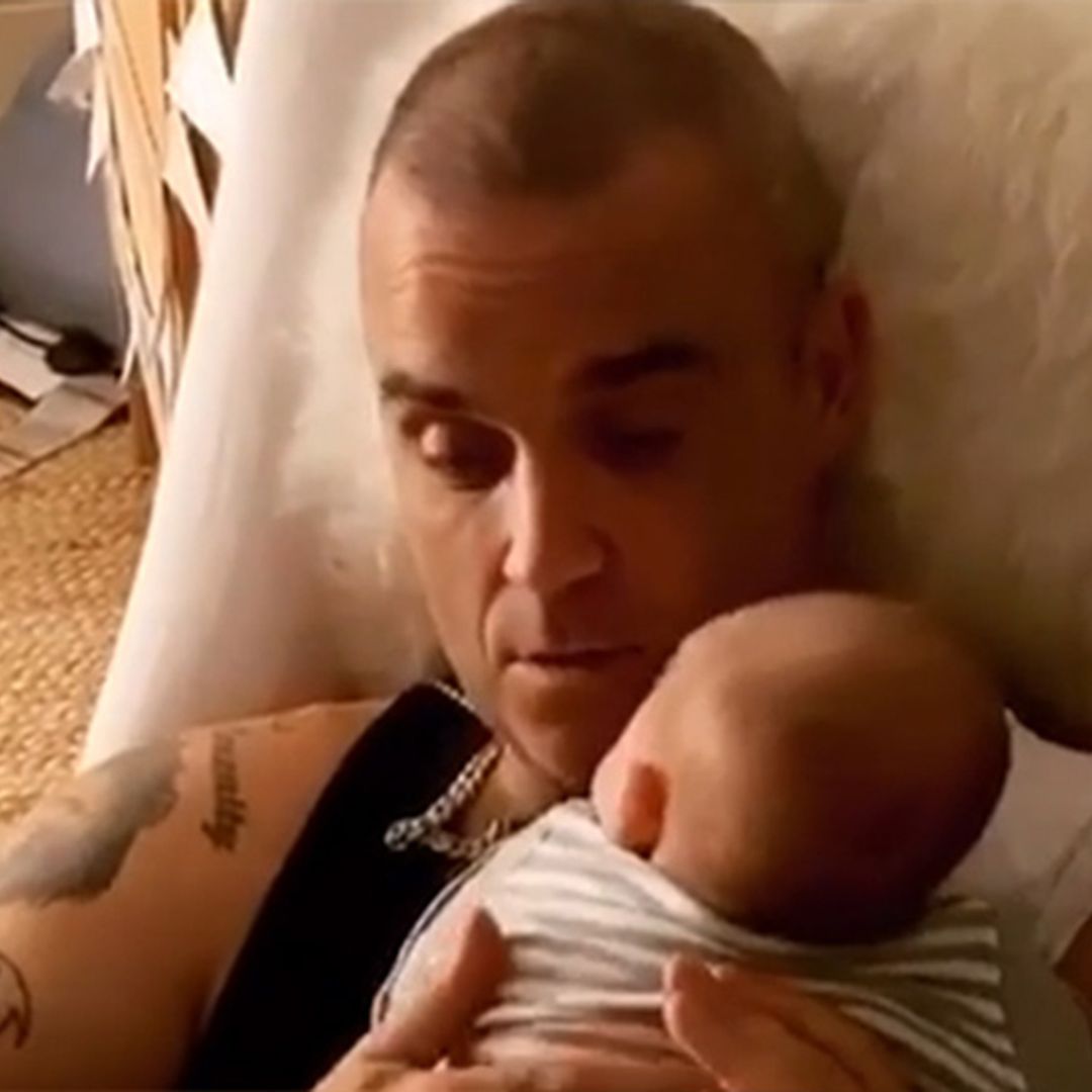 Robbie Williams makes up the cutest lullaby for baby Beau - watch video