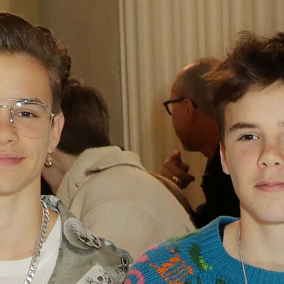 Romeo and Cruz Beckham twin in denim as they share adorable sibling moment