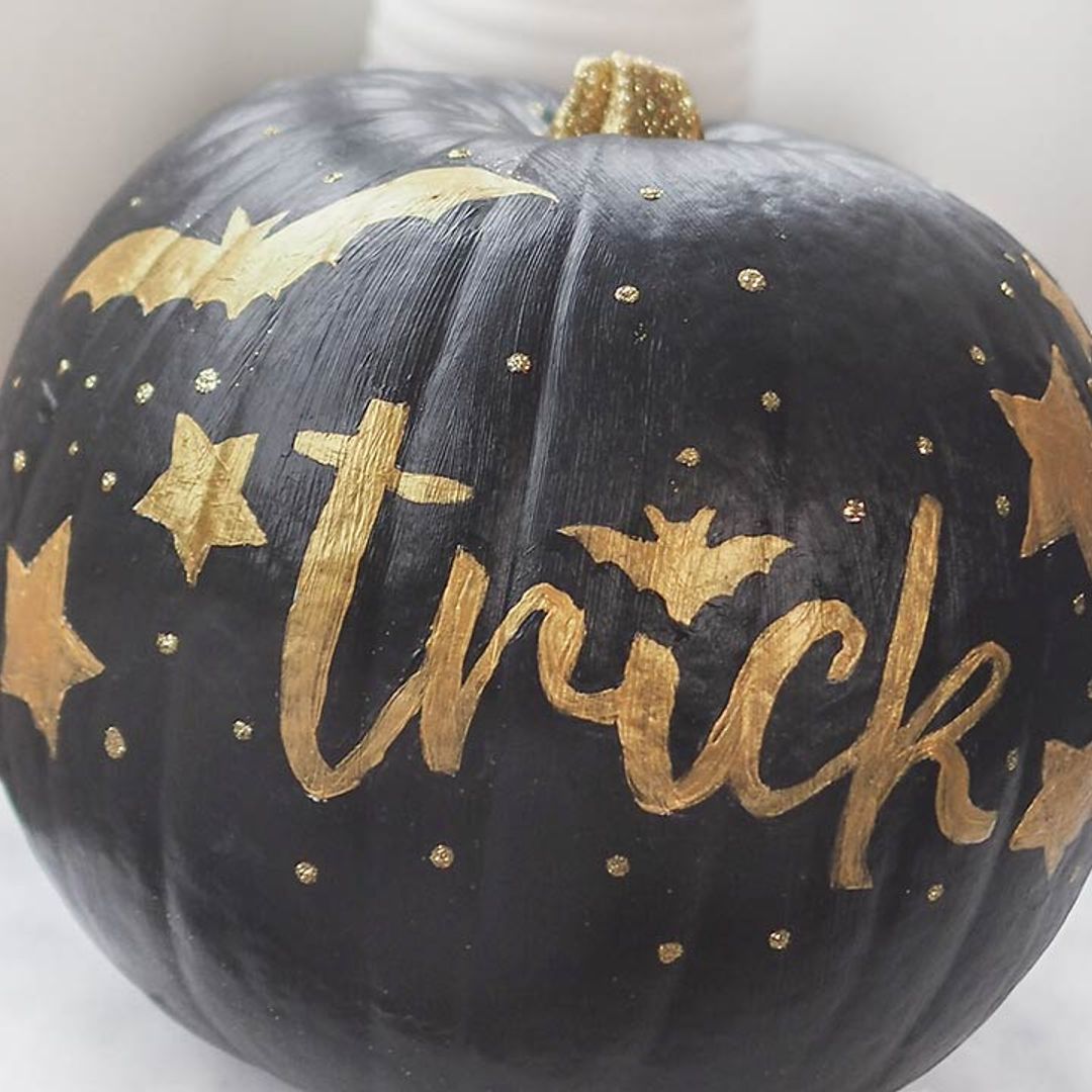 This painted pumpkin design for Halloween is spookily gothic AND simple to make