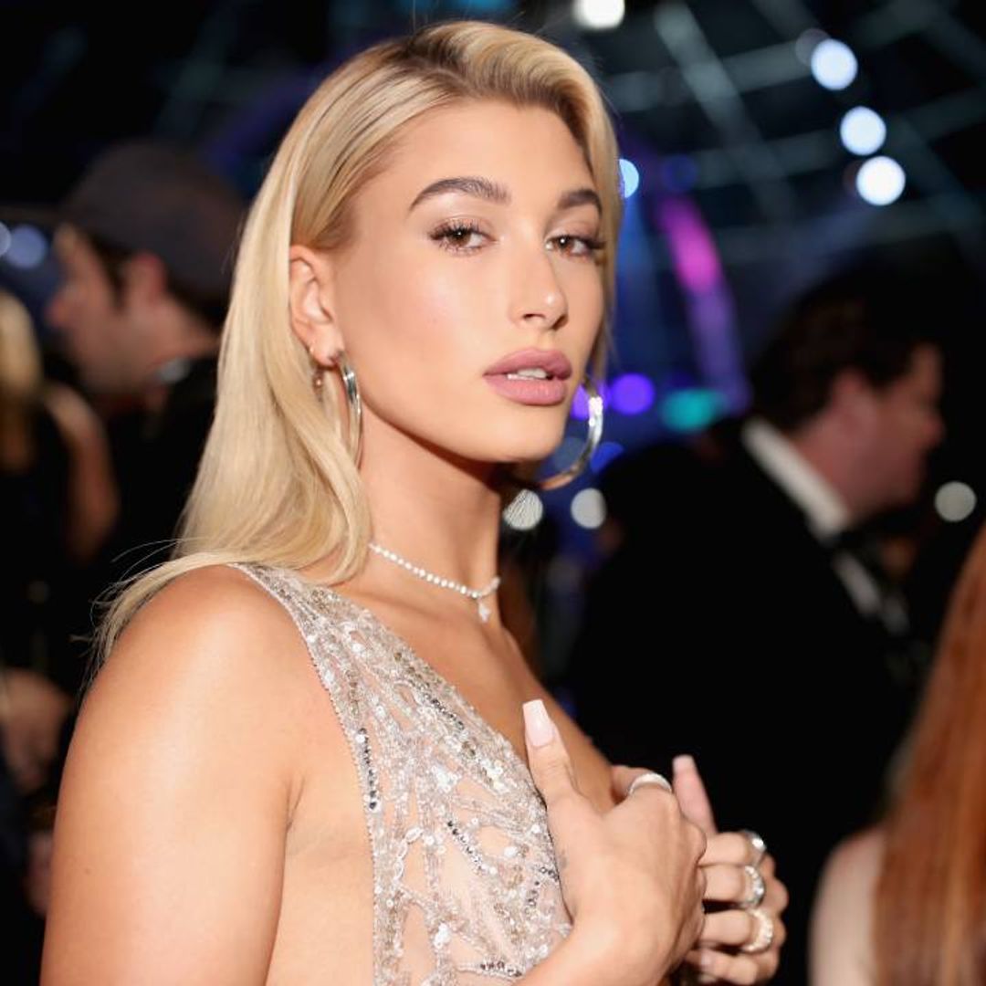 Hailey Bieber Wears Neon Pink Hot Pants in Kendall Jenner Photo