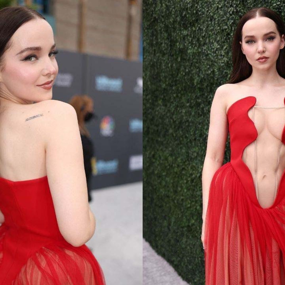 Get the look: Dove Cameron's Billboard Awards red cut-out dress